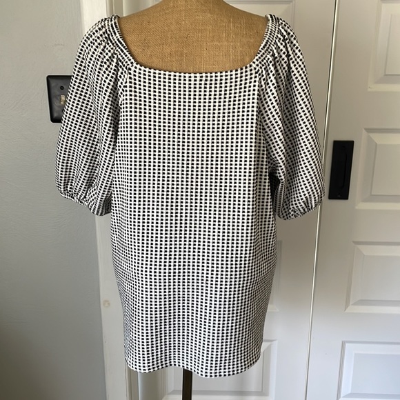 Ava & Viv black and white check print tunic top plus size 2X - Picture 4 of 6